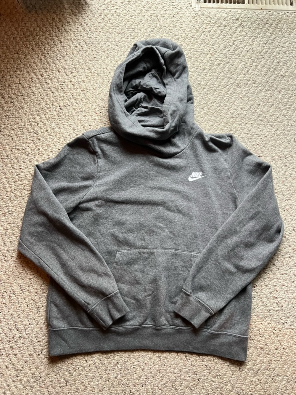 Gray High neck Nike Hoodie